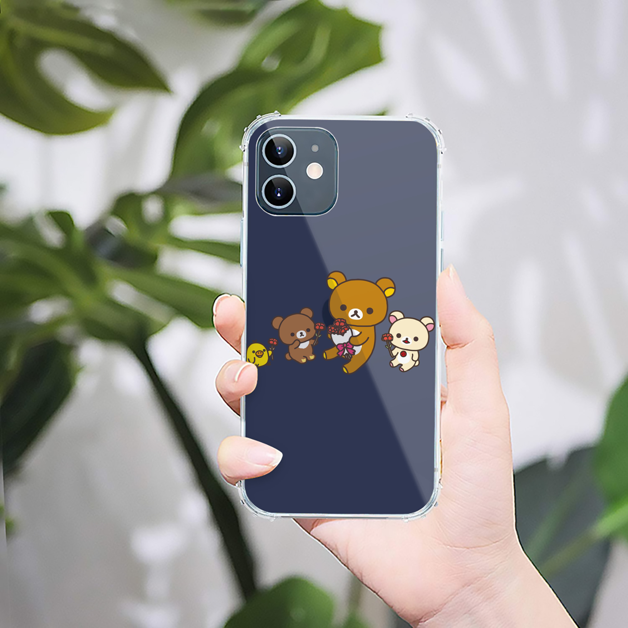 （画像用） リラックマ リラックマ キイロイトリ Rilakkuma Korilakkuma Kiiroitori 【iPhone 12シリーズ対応】透明スマホケース（クリアソフトケース）